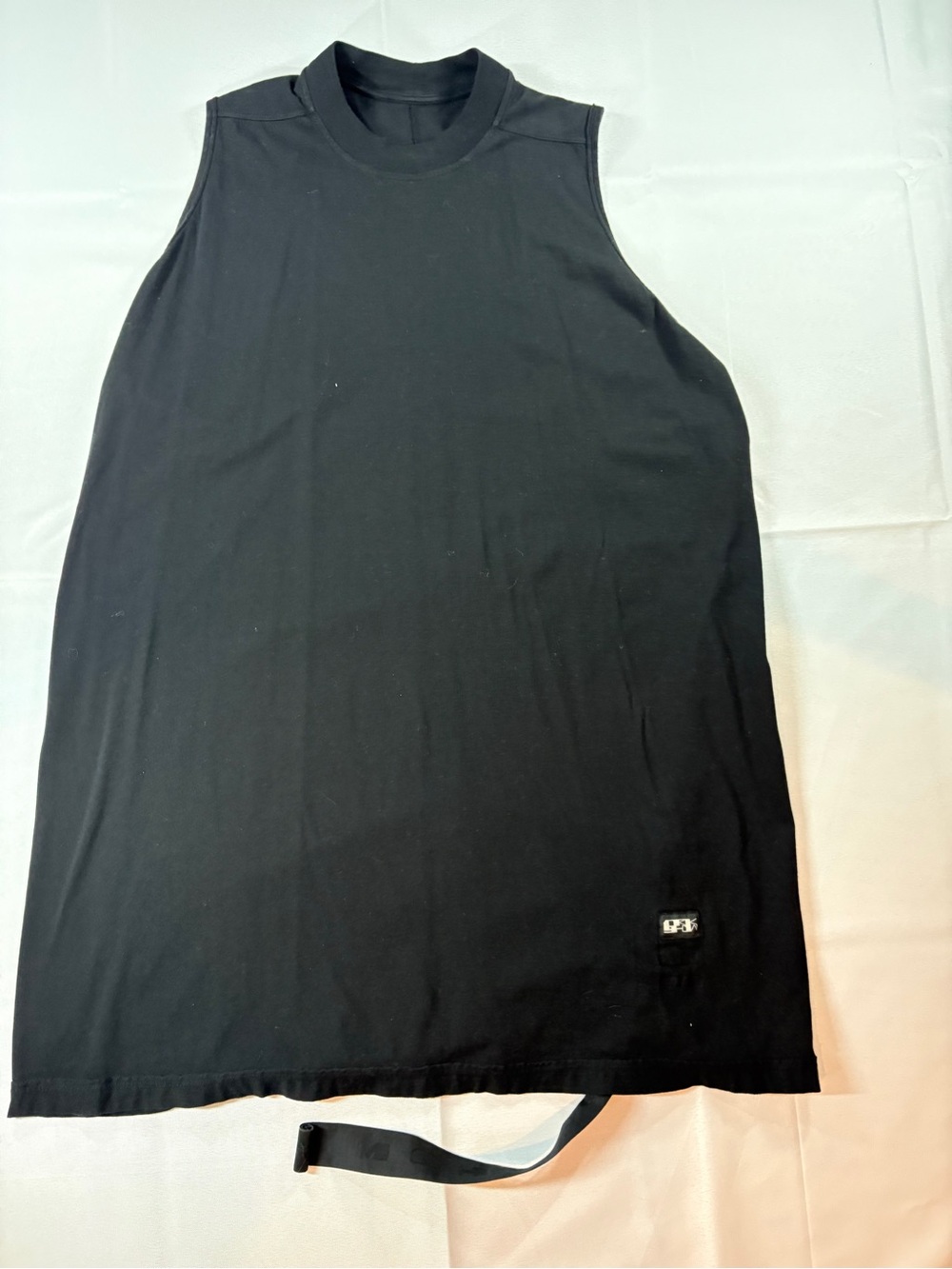 Rick Owens DRKSHDW Black Longline Sleeveless Tank Top S